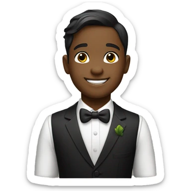 smiling boy in formal attire sticker