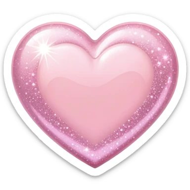 Light pink heart with sparkles  sticker