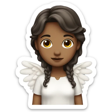 A cute Girl angel with dark brown hair  sticker
