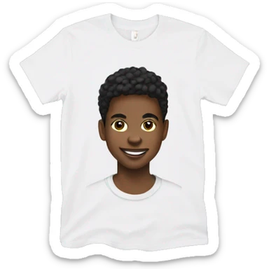 Black teenager wearing a white cherry graphic tee sticker