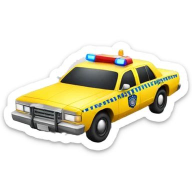 yellow police car lig sticker