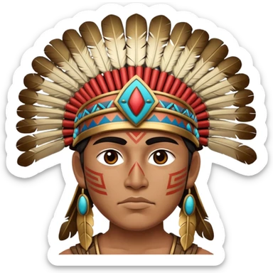 Toltec warrior with headdress sticker