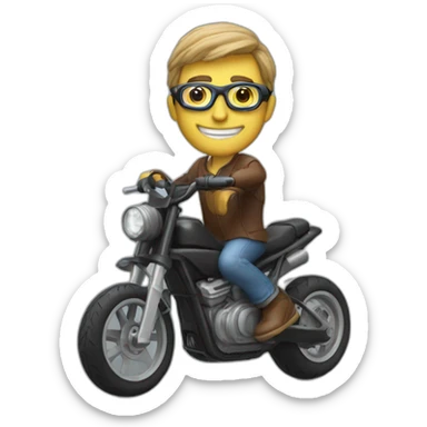 nice guy on a trial bike with helmet and glasses sticker