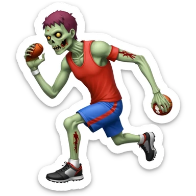sportmen zombie full body and sport item sticker