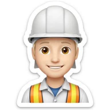 Engineer white helmet sticker