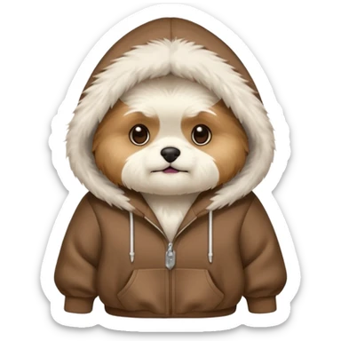 Shitzu wearing hoodie sticker