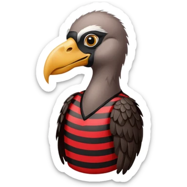 a vulture wearing a Flamengo shirt sticker