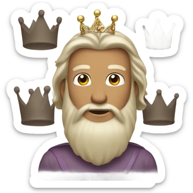 A men with beard and long hair with a princess crown  sticker