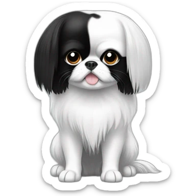 Japanese chin black & white sticker