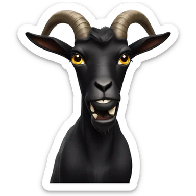 Black goats with big horns and super angry expressions sticker