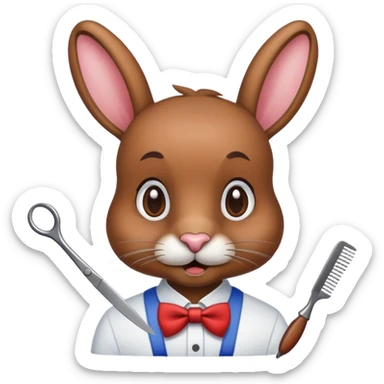 Conejo barbero sticker