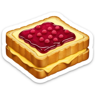 a slice of bread with butter and raspberry jam sticker
