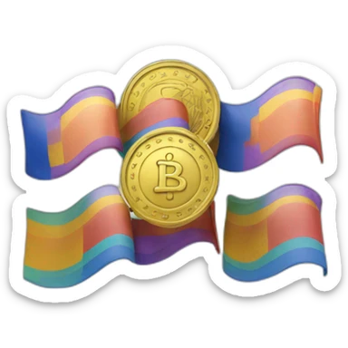bi flag coins sticker