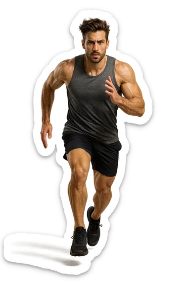 UOMO FITNESS CHE CORRE IN POSA FRONTALE sticker