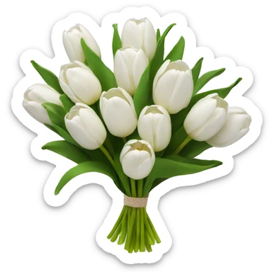 white tulip bouquet  sticker