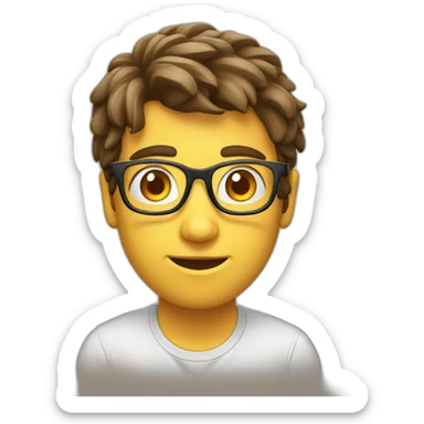 Nerd studying hard sticker