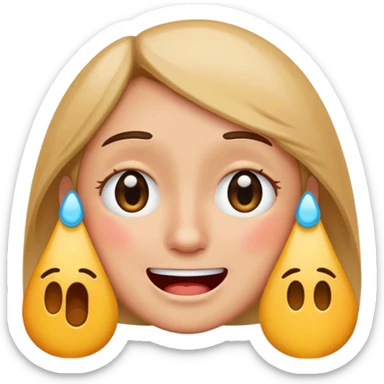 I want to create an emoji in that image we can see both Sad and happy feeling simultaneosly  give in Ai generated face  sticker