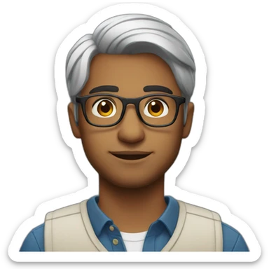 27 year old Indian man with glasses sticker