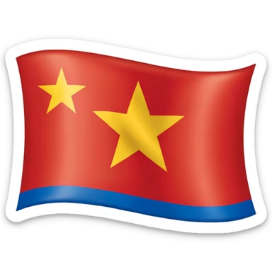 vietnam flag, but the lower half is painted blue sticker