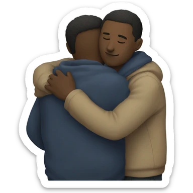 Two men hugging sticker