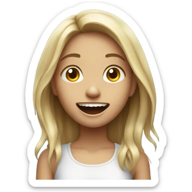 cheerful girl in horror theme sticker