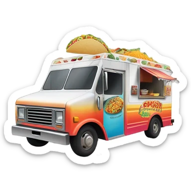 Taco truck crashing into house sticker