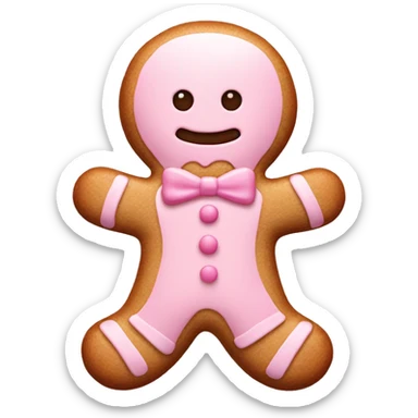 Pastel pink gingerbread man sticker