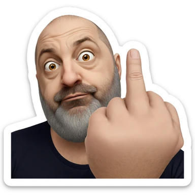 bald man with beard portrait sticker