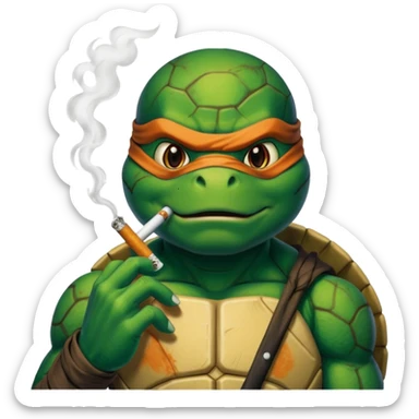 Ninja turtle smoking  sticker