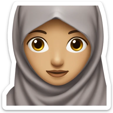 Girl wearing niqab with medium skin and dark brown eyes sticker