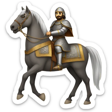 Persian medieval commander on a horse sticker