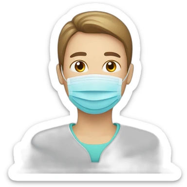 patient with a mouth guard sticker