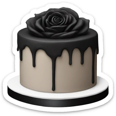 Black rose cake sticker