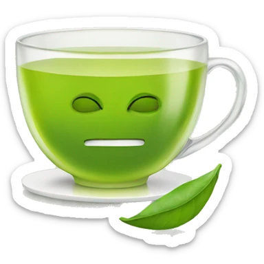 Green tea with lemon  sticker
