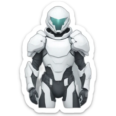 futuristic white Phantom squad Infiltration armored breastplate arms sticker
