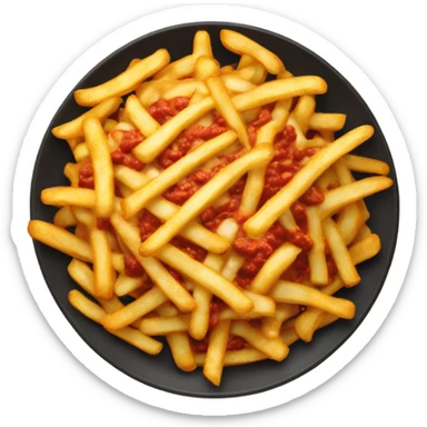 Plate of chili cheese fries  sticker