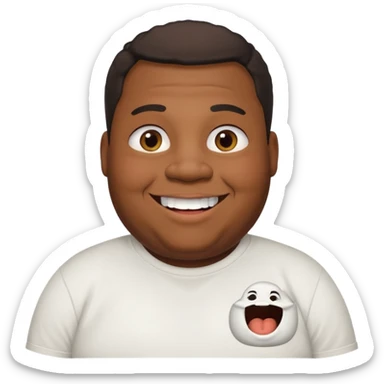 Fat black man with half of missing front tooth sticker