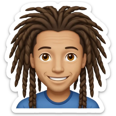 Lightskin man with dreadlocks sticker