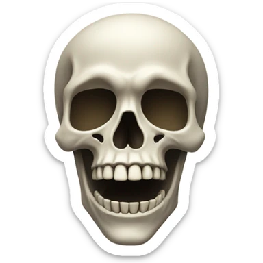 A face of an skeleton with a open mouth sticker
