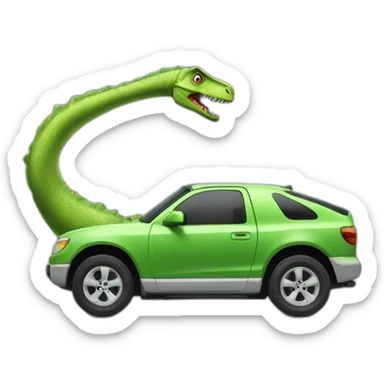 Un dinosaure qui conduit une voiture sticker