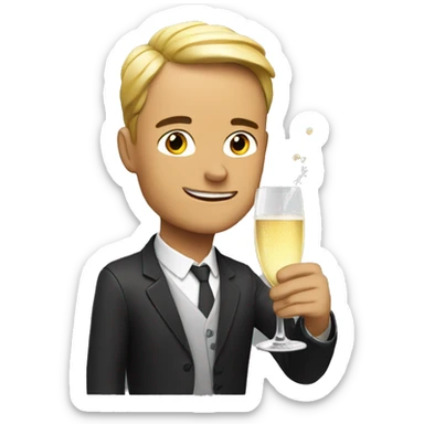 Man drinking champagne  sticker