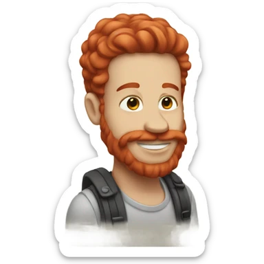 Doodle with red hair  sticker