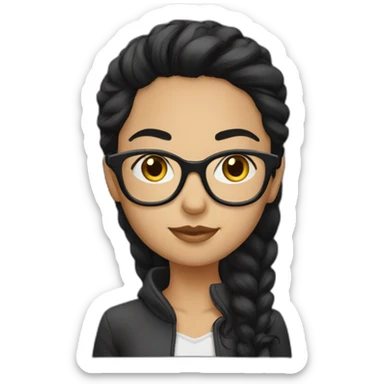 Girl-blackhair-very very -glasses sticker