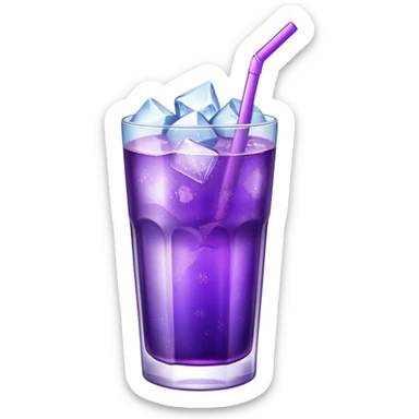 A glass of purple soda with crystals in it sticker