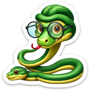 snake with glasses  sticker