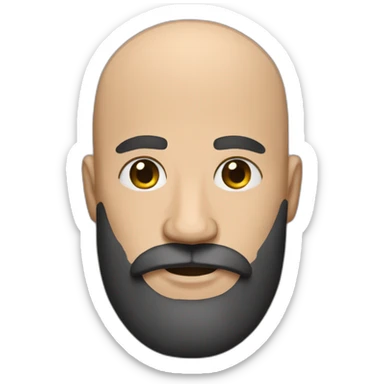 Bald man with a thick black beard sticker