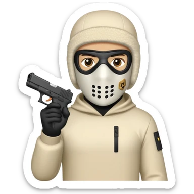 Ski mask and Glock  sticker