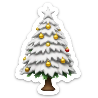white christmas tree sticker
