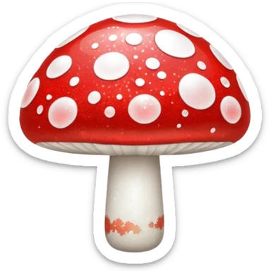 glitter mushroom 1-up sticker
