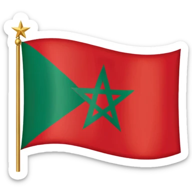 morocco flag with david star instead of 5 branch star sticker